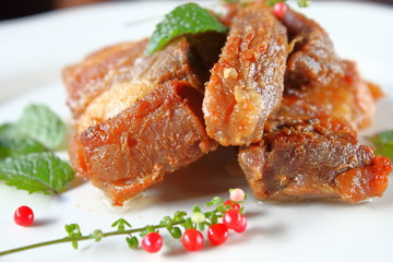 fried pork or deep fried pork (Thai food)