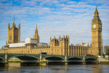 Fototapeta na wymiar Westminster bridge and Big Ben