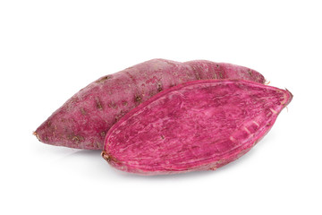 Obraz premium raw sweet potatoes isolated on white background
