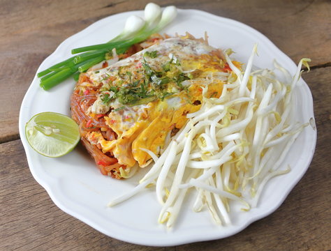 Fried noodle Thai style with egg is delicious