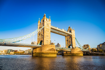 Tower Bridge at golden hour in London