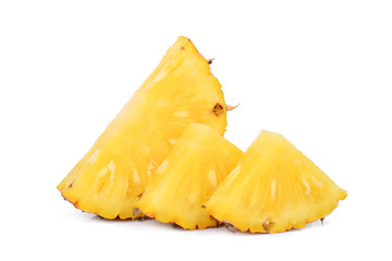 sliced pineapple isolated on white background