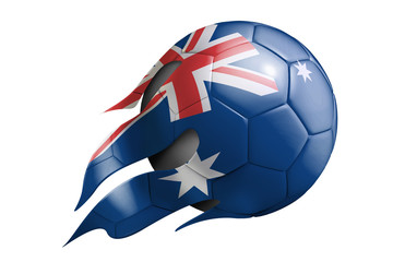 Flying Soccer Ball with Austrailia Flag