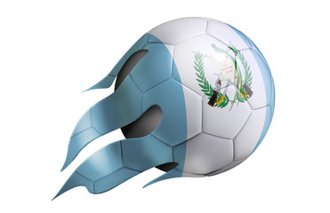 Flying Soccer Ball with Guatemala Flag © intriceight