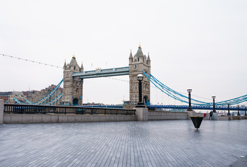 Tower Bridge in London viewed from riverside 
