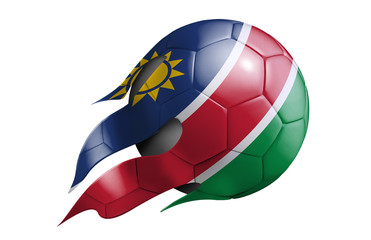 Flying Soccer Ball with Namibia Flag