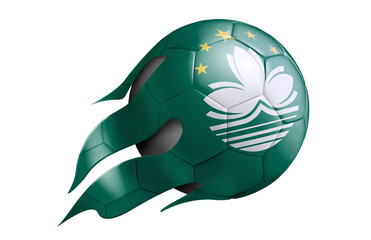 Flying Soccer Ball with Macau Flag