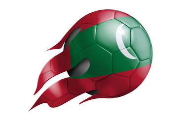 Flying Soccer Ball with Maldives Flag