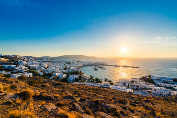 Fototapeta na wymiar Dreamy sunset in Mykonos, Cyclades, Greece