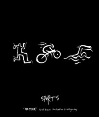 스포츠 포스터 / 손으로 그린 스포츠 그림