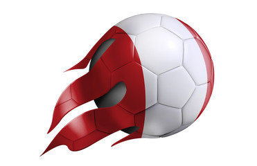 Flying Soccer Ball with Peru Flag