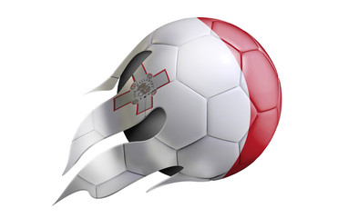 Flying Soccer Ball with Malta Flag