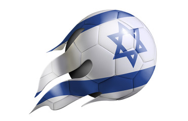 Flying Soccer Ball with Isreal Flag