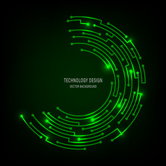 Abstract technology circuit board circle background