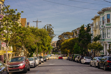 Fototapeta na wymiar residential street of San Francisco