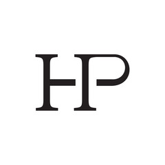 HP logo design vector black and white