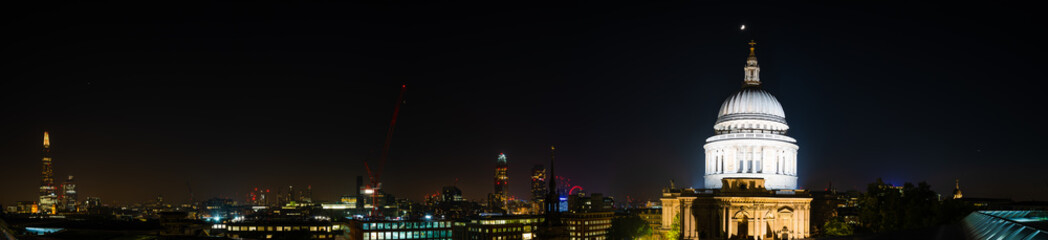 St.Paul's Cathedral in London viewed atnight. England