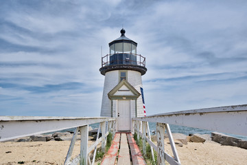 A lighthouse on the island of Nantucket