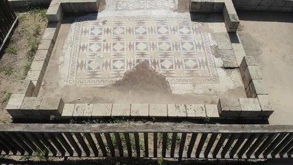 The Birds Mosaic Mansion is situated in the center of a large mansion built of the end of the Byzantine period on top of a and hill outside of the Caesarea walls.
