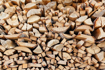 Background from end faces of the wooden bars of a different form