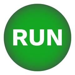 RUN button. Green. Vector icon.