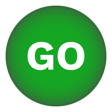 GO Button. Green. Vector Icon.