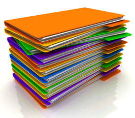 Stack of colored folders