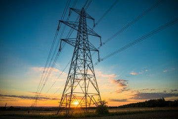 Electric tower at sunset 