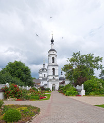 Fototapeta na wymiar Maloyaroslavets, Kaluga region, Russia. Chernoostrovsky St. Nicholas monastery