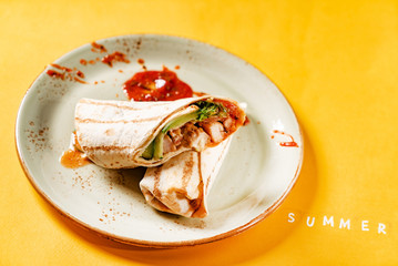 sandwich wrap with sauce