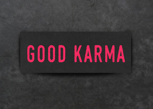 Good Karma - Text On Black Board