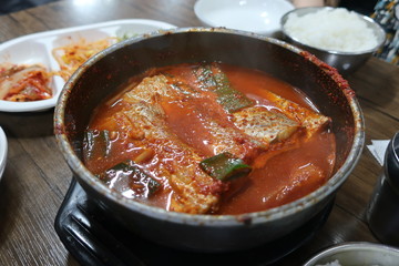 Korean traditional food Steamed Galchi
