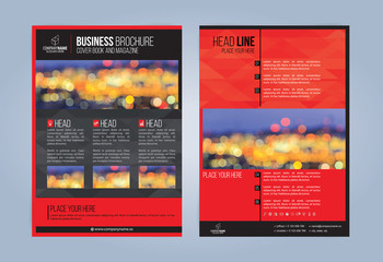 Black and Red Business Brochure. Leaflets Template. Cover Book, Magazine. Vector illustration