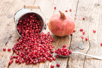Pomegranate red grains