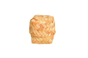 Handcraft Thai-Style Weaving Box on White Background