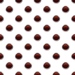 Round button click pattern seamless repeat in cartoon style vector illustration