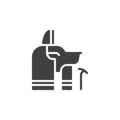 Anubis vector icon. filled flat sign for mobile concept and web design. Ancient egyptian god simple solid icon. Symbol, logo illustration. Pixel perfect vector graphics