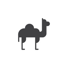 Camel dromedary vector icon. filled flat sign for mobile concept and web design. Desert animal simple solid icon. Symbol, logo illustration. Pixel perfect vector graphics