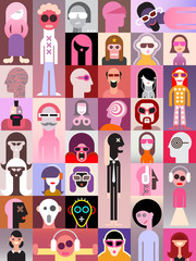 People pop art vector illustration