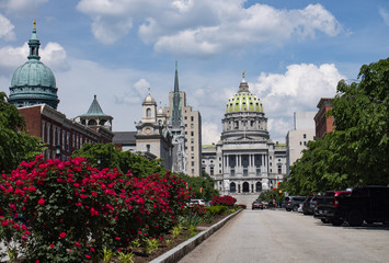 Historic Architecture in Harrisburg the State Capital of Pennsylvania USA - obrazy, fototapety, plakaty