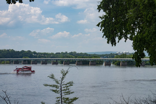 Steamboat Traveling Susquehanna River In Harrisburg Pennsylvania