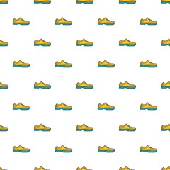 Yellow golf shoes pattern seamless repeat in cartoon style vector illustration