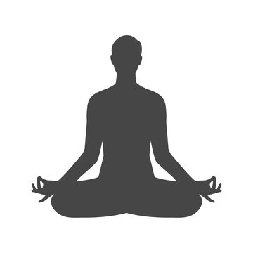 Yoga Meditation Zen Pose Logo Silhouette Symbol Icon