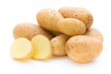 New potato isolated on the white background.