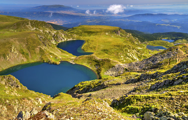 Fototapeta na wymiar Beautiful landscape with mountain lakes