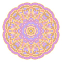 Mandala symbol isolated on white background. Indian ornament. Vector illustration.