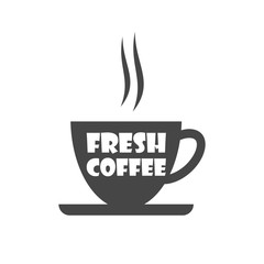 Fresh coffee, Espresso, mug, hot drink icon or logo