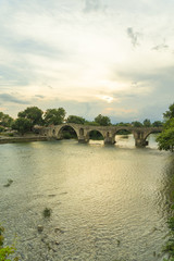 stone old bridge of Artas city Epirus Greece