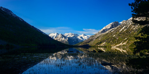 Fototapeta na wymiar Panorama of middle Multa lake