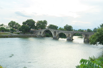 Fototapeta na wymiar stone old bridge of Artas city Epirus Greece